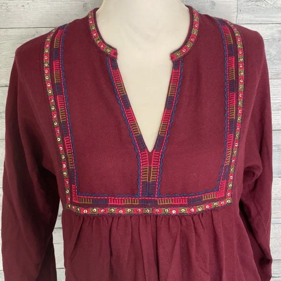 MADEWELL EMBROIDERED BOHÈME BOHO PEASANT POPOVER TOP - Picture 8 of 10